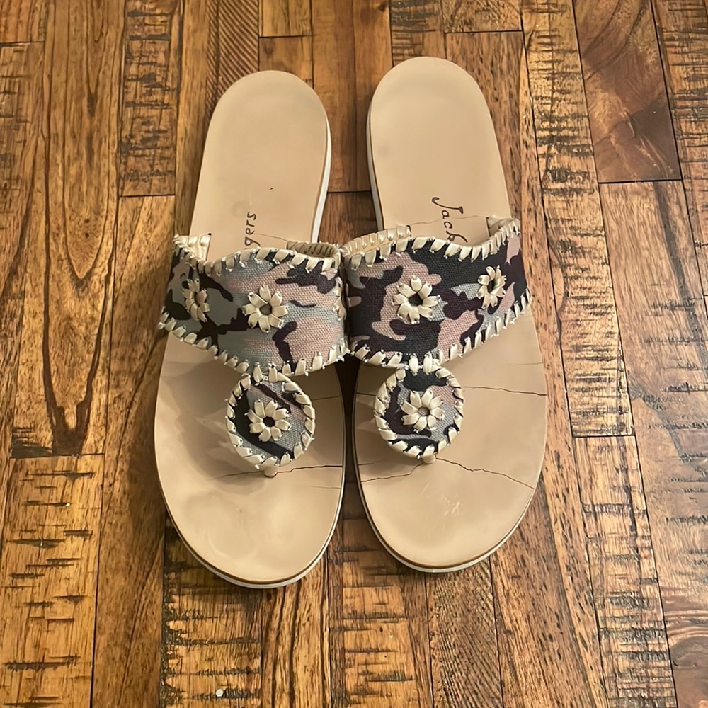 Jack Rogers Soft Sandals Camouflage/Gold Size 9.5